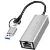 Adaptateur LogiLink USB-a/C vers Ethernet 2,5G, argenté