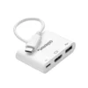 Adaptateur multiport celexon USB-C vers HDMI - USB-A - USB-C M/F, blanc