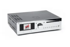 Block CVR-200 Récepteur stéréo Blu-ray avec 2 sorties audio 100 W pour le streaming et la lecture vidéo, couleur chrome argenté