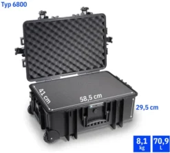 B&W Valise rigide Typ 6800 avec bloc de mousse, noir