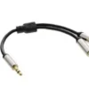 Câble audio Y InLine Slim, jack 3,5mm mâle vers 2x jack femelle, 0,15m