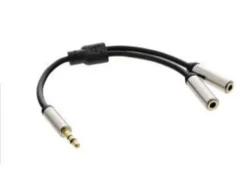 Câble audio Y InLine Slim, jack 3,5mm mâle vers 2x jack femelle, 0,15m