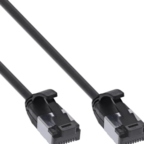 Câble ethernet Cat.8.1 InLine patch slim, U/FTP, TPE sans halogène, noir, 5m