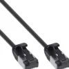 Câble ethernet Cat.8.1 InLine patch slim, U/FTP, TPE sans halogène, noir, 0,3m