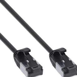 Câble ethernet Cat.8.1 InLine patch slim, U/FTP, TPE sans halogène, noir, 10m