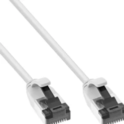 Câble ethernet Cat.8.1 InLine patch slim, U/FTP, TPE sans halogène, blanc, 1m