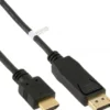 Câble InLine DisplayPort vers HDMI, noir - 0,5 m