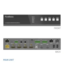 Commutateur Purelink KVM USB-C 18Gbps avec Dante et Multiview, 4K (60Hz 4:4:4) via USBC / HDMI+USB