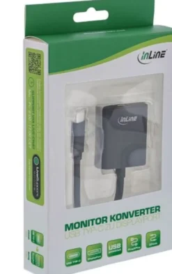 Convertisseur InLine USB type-C mâle vers DisplayPort femelle (ancien DP), 4K2K, 0,2 m, noir