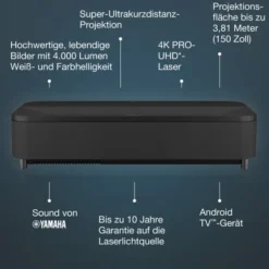 Epson EH-LS800B Vidéoprojecteur, 3840 x 2160 4K UHD, 4000 Lumen