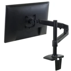 Ergotron Bras pour écran LX avec colonne haute, support de table | Taille de l'écran : 34 pouces | noir mat