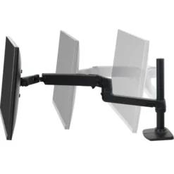 Ergotron Bras pour écran LX avec colonne haute, support de table | Taille de l'écran : 34 pouces | noir mat