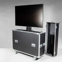 Flightcase Casetec avec élévateur électrique (support d'écran inclus) pour écran Display de 60"-65" | Capacité de charge : 100 kg