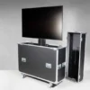 Flightcase Casetec avec élévateur électrique (support d'écran inclus) pour écran Display de 46"-55" | Capacité de charge : 60 kg
