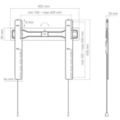 Hagor BL Superslim 400 - Support mural rigide - 32-55
