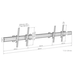 Hagor comPROnents® Menuboard Support mural pour 2 écrans 75-86