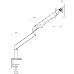 Hagor HA Bras de levage à gaz medium Support de table pour un écran, jusqu'à 9kg de charge