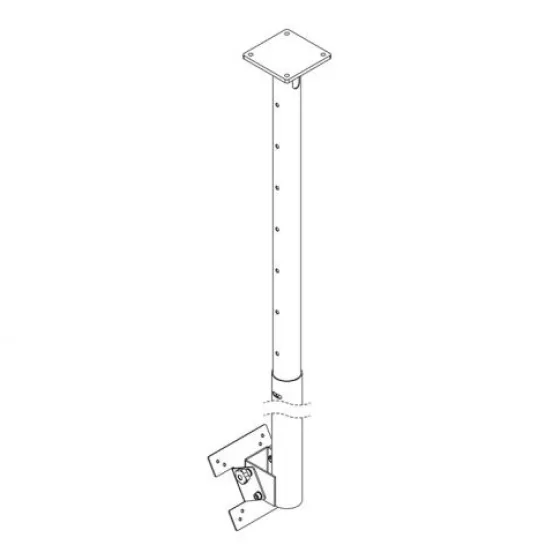 Hagor HA DH 900 -1600 L - Support plafond pour écran simple - 55-75" | max. VESA 800x600 | longueur 900 - 1600mm