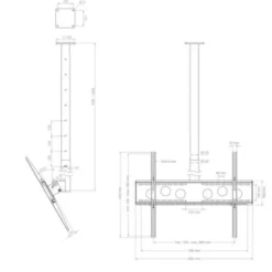 Hagor HA DH 900 -1600 L - Support plafond pour écran simple - 55-75