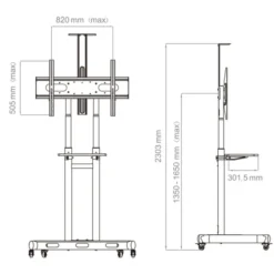 Hagor HP Twin Stand HD - Système de support, au choix mobile ou stationnaire pour écrans 55 - 84