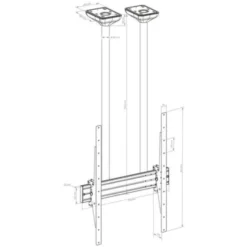 Hagor PLD Single HD Portrait - Support plafond pour charges lourdes - 75-100