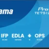 iiyama ProLite TE7512MIS-B4AG Écran tactile interactif 4K UHD de 75 pouces pour une collaboration interactive