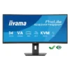 iiyama ProLite XCB3497WQSNP-B1 Moniteur incurvé de 34 pouces avec résolution UWQHD, station d'accueil USB-C et support réglable en hauteur