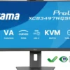 iiyama ProLite XCB3497WQSNPH-B1 34" VA UWQHD Écran incurvé avec caméra et microphone Windows Hello intégrés, station d'accueil USB-C, LAN, commutateur KVM