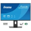 iiyama XB2497HSN-B1 Écran ProLite 23,8 pouces doté d'une dalle IPS, d'une station d'accueil USB-C, d'un port RJ45 (LAN) et d'un socle ergonomique