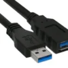 InLine câble USB 3.0, A mâle/femelle, noir, 3m