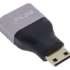 InLine HDMI Adapter connecteur HDMI A femelle / Connecteur Mini HDMI C mâle, 8K UHD