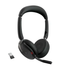 Jabra Evolve2 65 Flex Link380a MS Stereo - Micro-casque stéréo sans fil avec USB-A - certifié pour Microsoft Teams