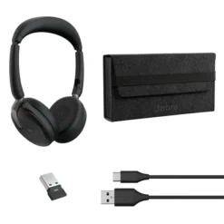 Jabra Evolve2 65 Flex Link380a UC Stereo - Micro-casque stéréo sans fil avec USB-A pour plateformes UC