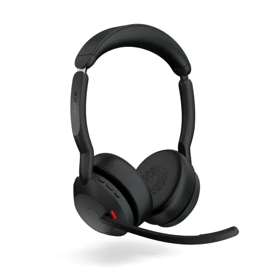 Jabra Evolve2 55 Link380c MS Stereo - Micro-casque stéréo sans fil avec USB-C - certifié pour Microsoft Teams socle de chargement inclus