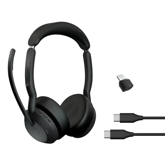 Jabra Evolve2 55 Link380c UC Stéréo - Micro-casque stéréo sans fil avec USB-C