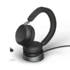 Jabra Evolve2 75 - Micro-casque stéréo sans fil pour MS avec base, Bluetooth, USB-C, noir