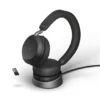 Jabra Evolve2 75 - Micro-casque stéréo sans fil pour MS avec base, Bluetooth, USB-A, noir