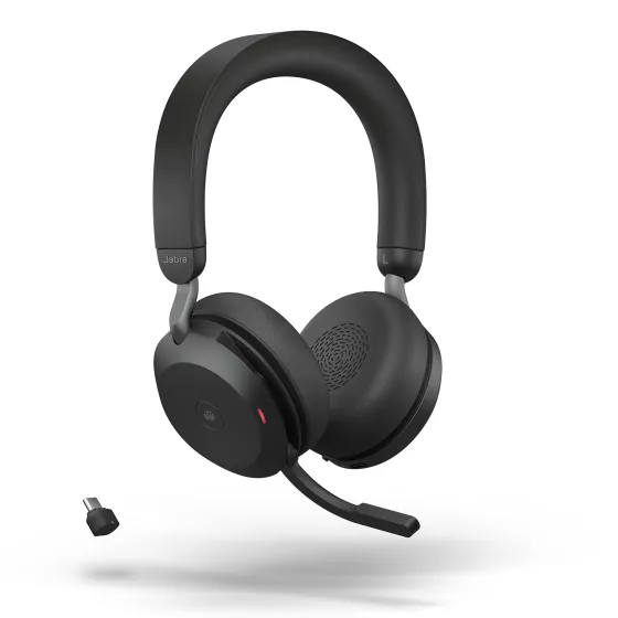 Jabra Evolve2 75 - Micro-casque stéréo sans fil pour UC, Bluetooth, USB-C, noir