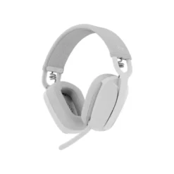 Logitech Zone Vibe Casque sans fil avec adaptateur USB-C via Bluetooth, circum-auriculaire - Certifié pour Microsoft Teams, gris-blanc