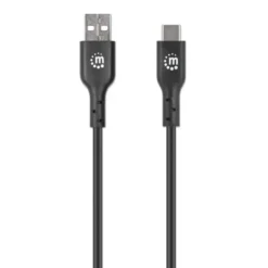 Manhattan Câble USB-C vers USB-A, mâle vers mâle, noir, 480 Mbps (USB 2.0), 1 m