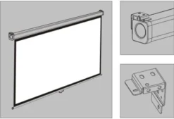 Optoma DS-9084PMG+ Écran de projection enroulable, 186 x 104,5 16:9, blanc mat