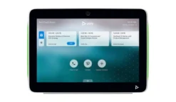 Poly TC10 Contrôleur tactile avec indicateur d'état LED et montage flexible pour la planification de salle intelligente et le contrôle de visioconférence en blanc