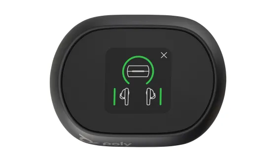 Poly Voyager Free 60+ Écouteurs USB-C avec boîtier de recharge à écran tactile pour Microsoft Teams, noir