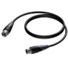 Procab CLA901/1 câble microphone 1x XLR mâle vers 1-XLR femelle, contacts plaqués or, longueur 1 m, noir