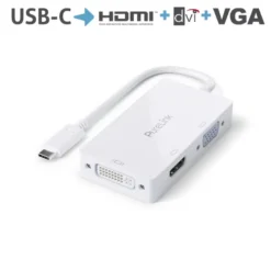Purelink IS240 Adaptateur USB-C vers HDMI, DVI, VGA 0,10m blanc