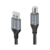 PureLink SPC-U010-010 Câble USB 2.0 – A/B – Aluminium, gris sidéral/noir, 1 m