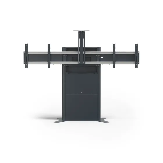 SMS New Presence Floor VC - Pied réglable en hauteur par moteur avec support pour caméra - max. 2x65" | max. VESA 800x400 | charge admissible 120kg | gris foncé