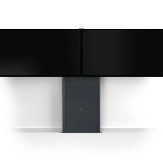 SMS New Presence Wall/Floor VC Motorized - Support mural au sol réglable en hauteur par moteur avec support pour caméra - max 2x75" | max.VESA 1000x600 | charge admissible 120kg | gris foncé