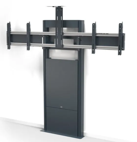 SMS New Presence Wall/Floor VC - Support mural fixe au sol avec support pour caméra - max 2x65" | max.VESA 800x400 | charge admissible 120kg | gris foncé
