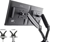 Support de bureau iiyama DS3002C-B1 à bras pneumatique articulé, pour 2 écrans